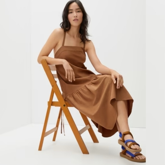 🌸 NEW‎ Everlane | Cotton Strapless Midi Dress size 6 - Picture 5 of 7